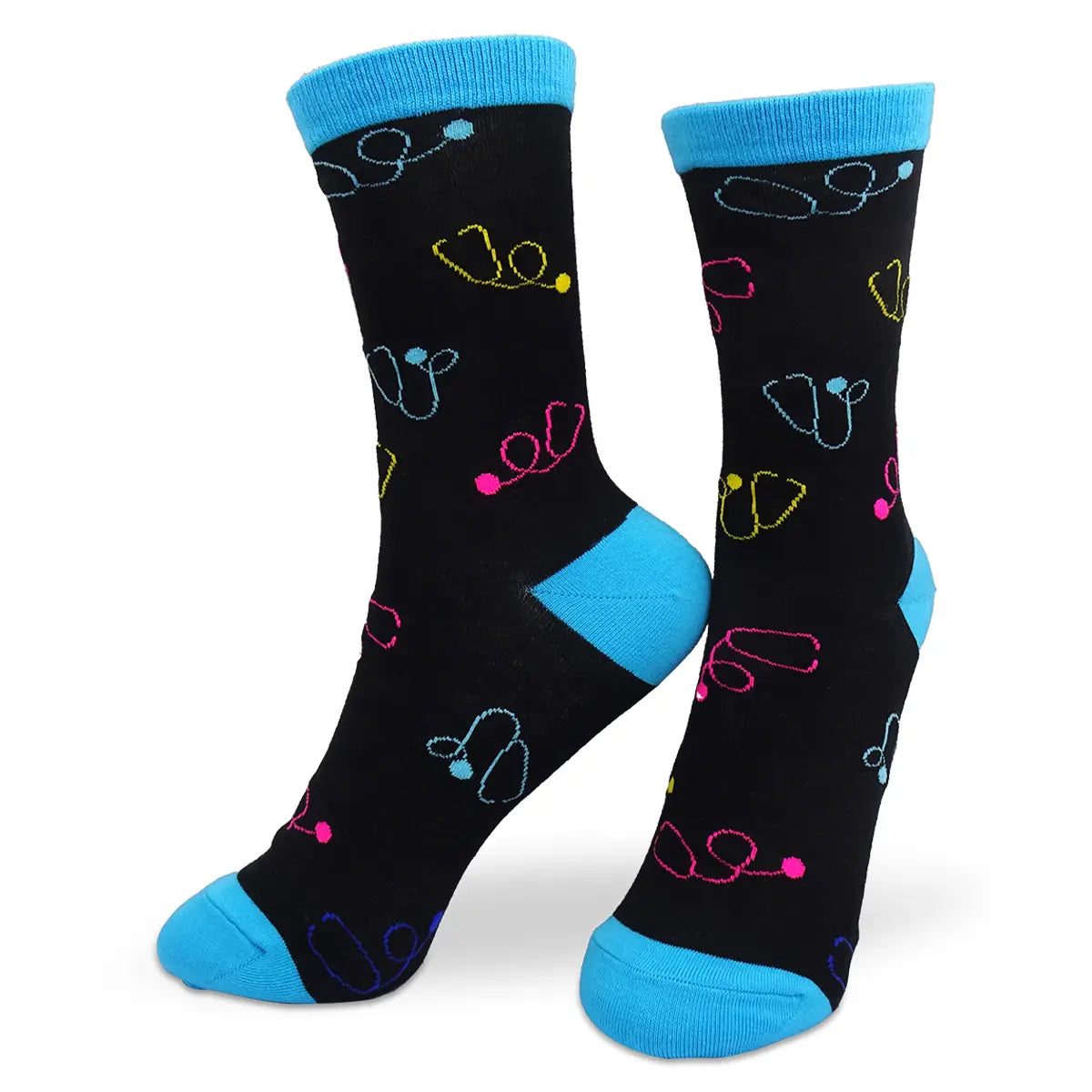 Lustige Medizin Motiv Socken Bunte Stethoskope