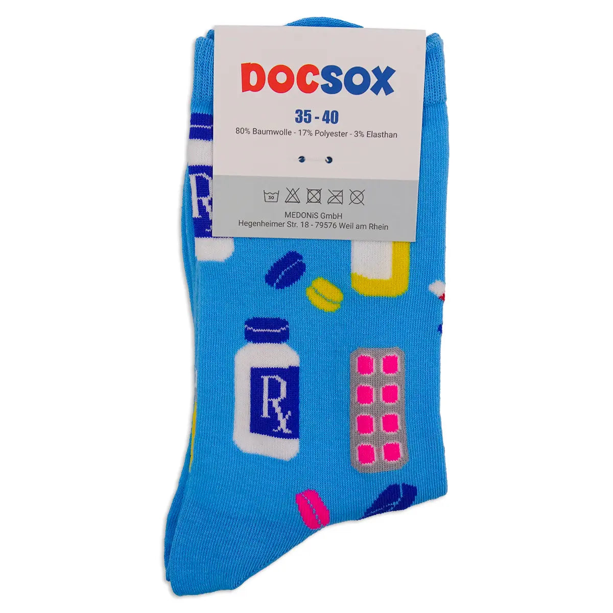 Lustige Medizin Motiv Socken Dose and Go