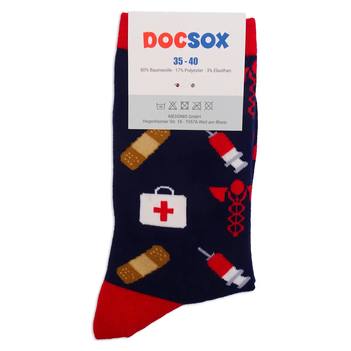 Lustige Medizin Motiv Socken First Aid