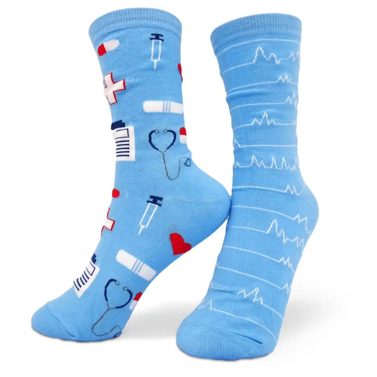 Lustige Medizin Socken mit buntem Arzt Motiv Medizin - Bequeme und Farbenfrohe Strümpfe