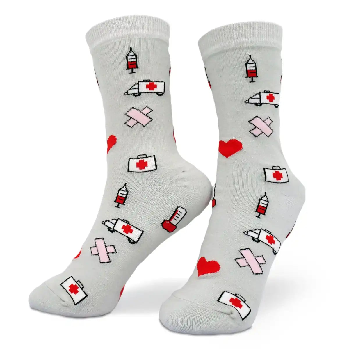 Lustige Medizin Socken mit buntem Arzt Motiv Notarzt - Bequeme und Farbenfrohe Strümpfe