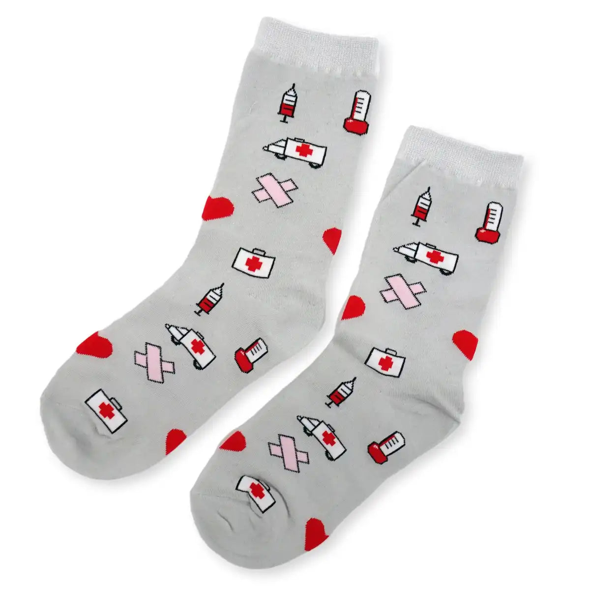 Lustige Medizin Socken mit buntem Arzt Motiv Notarzt - Bequeme und Farbenfrohe Strümpfe