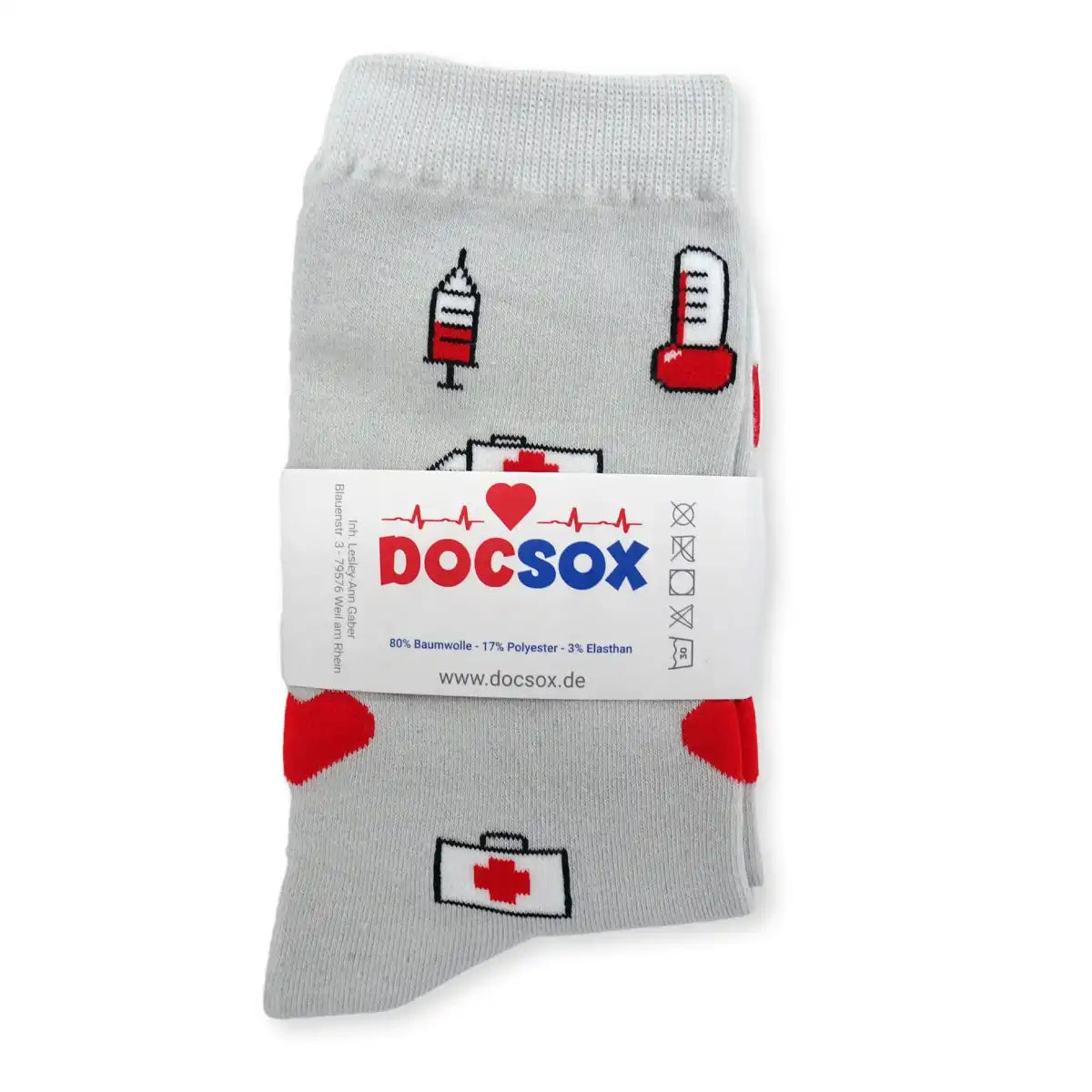 Lustige Medizin Socken mit buntem Arzt Motiv Notarzt - Bequeme und Farbenfrohe Strümpfe