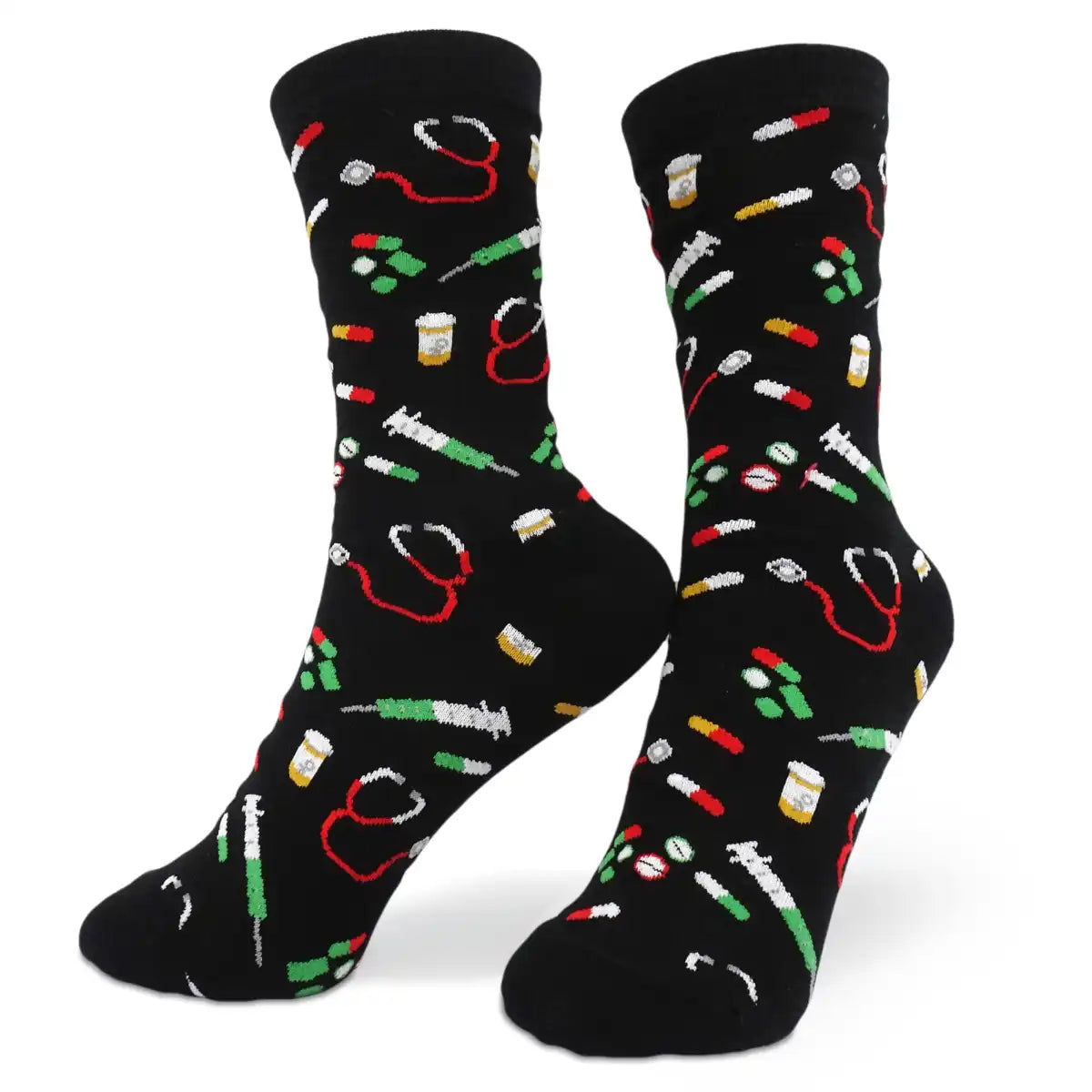 Lustige Medizin Socken mit buntem Arzt MotivAnästhesie - Bequeme und Farbenfrohe Strümpfe