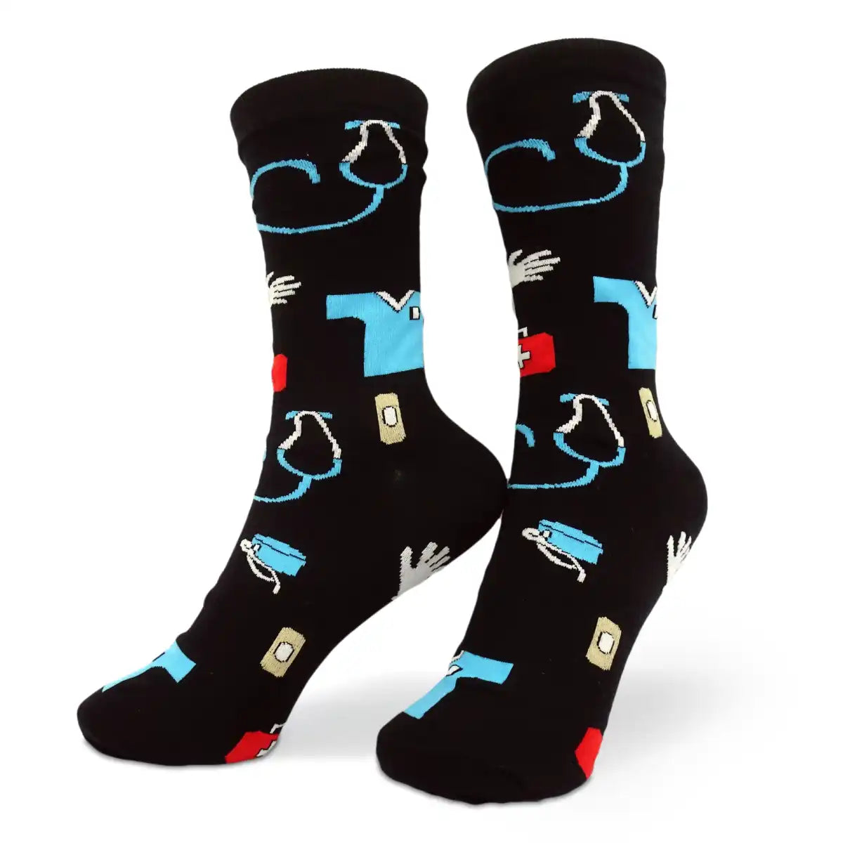 Lustige Medizin Socken mit buntem Arzt Motiv Scrub Life - Bequeme und Farbenfrohe Strümpfe