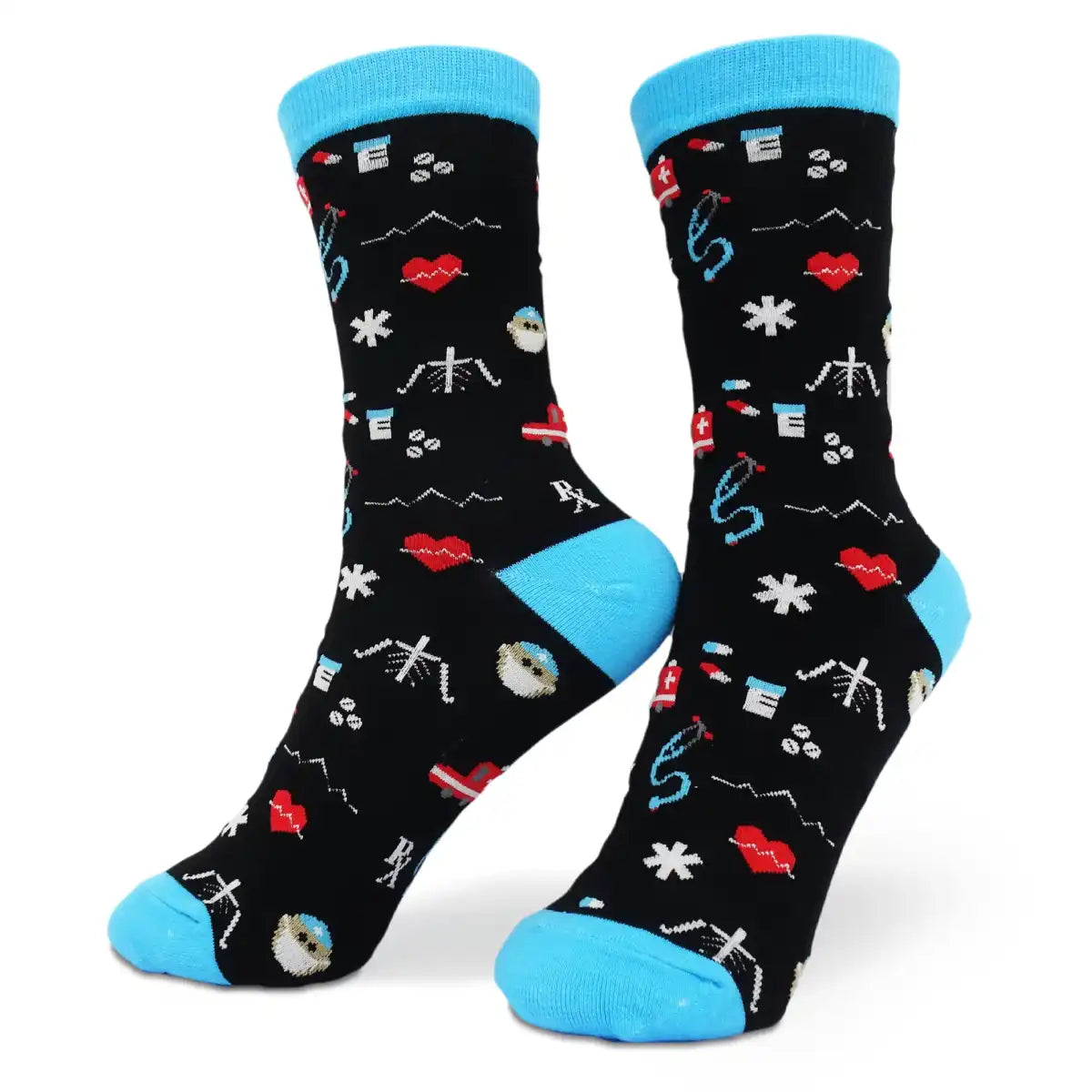 Lustige Medizin Socken mit buntem Arzt Motiv Traumatologie - Bequeme und Farbenfrohe Strümpfe