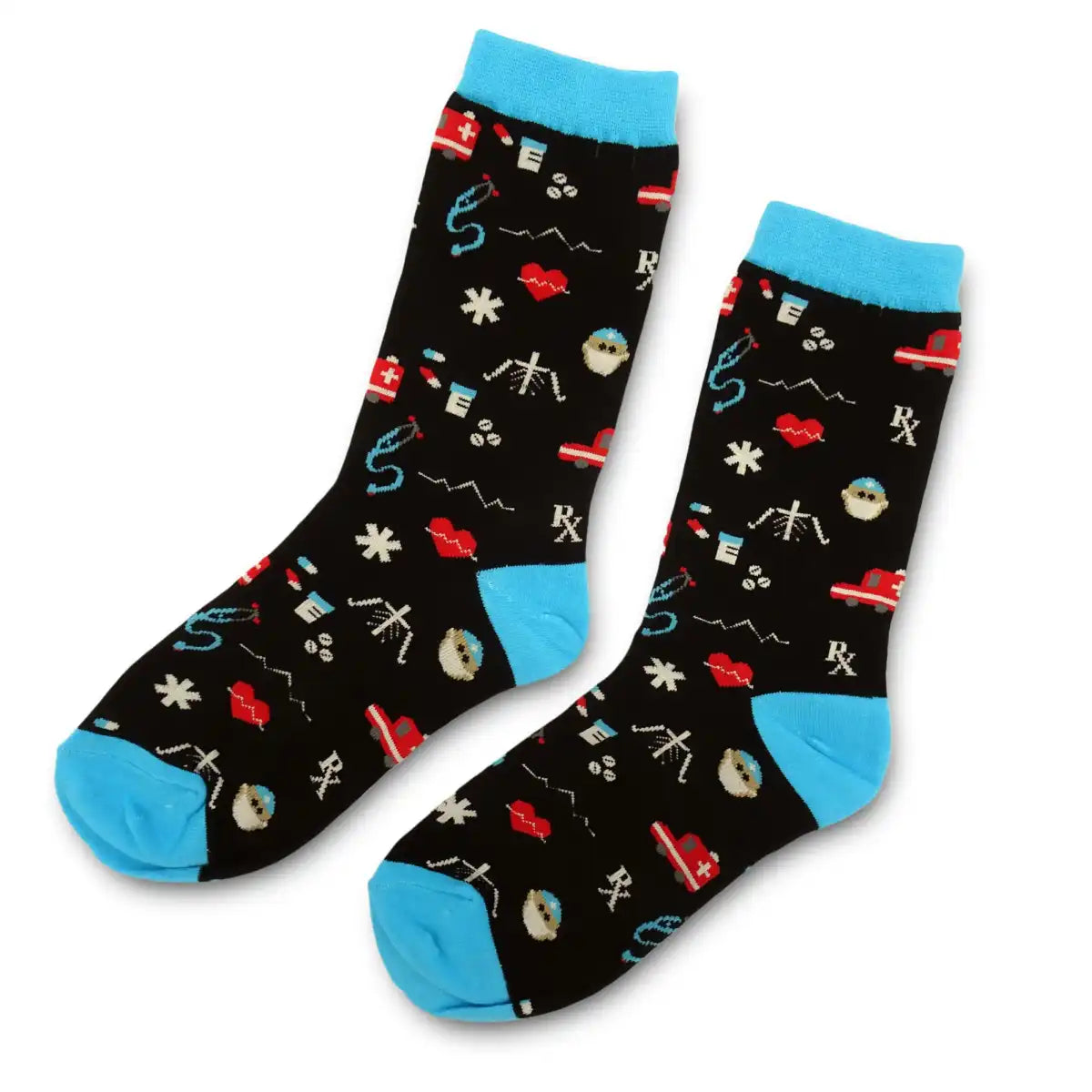 Lustige Medizin Socken mit buntem Arzt Motiv Traumatologie - Bequeme und Farbenfrohe Strümpfe