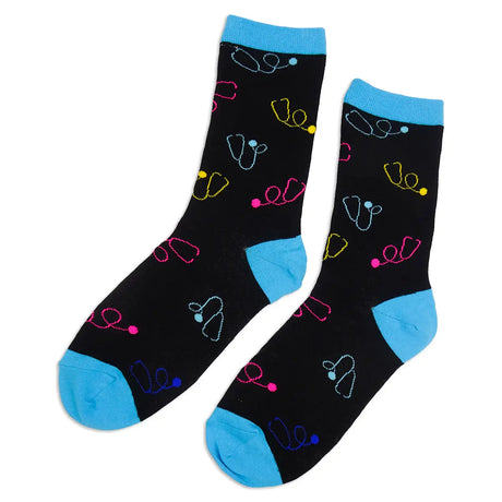 Lustige Medizin Motiv Socken Bunte Stethoskope 