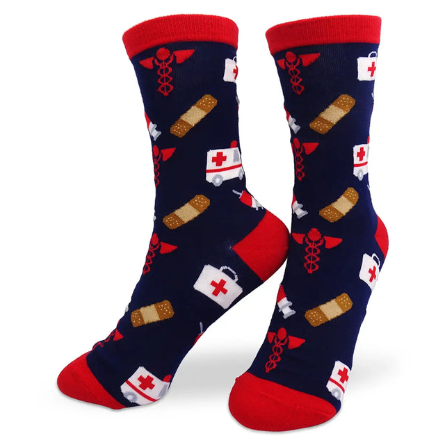 Lustige Medizin Motiv Socken First Aid 