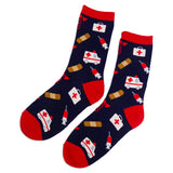 Lustige Medizin Motiv Socken First Aid 