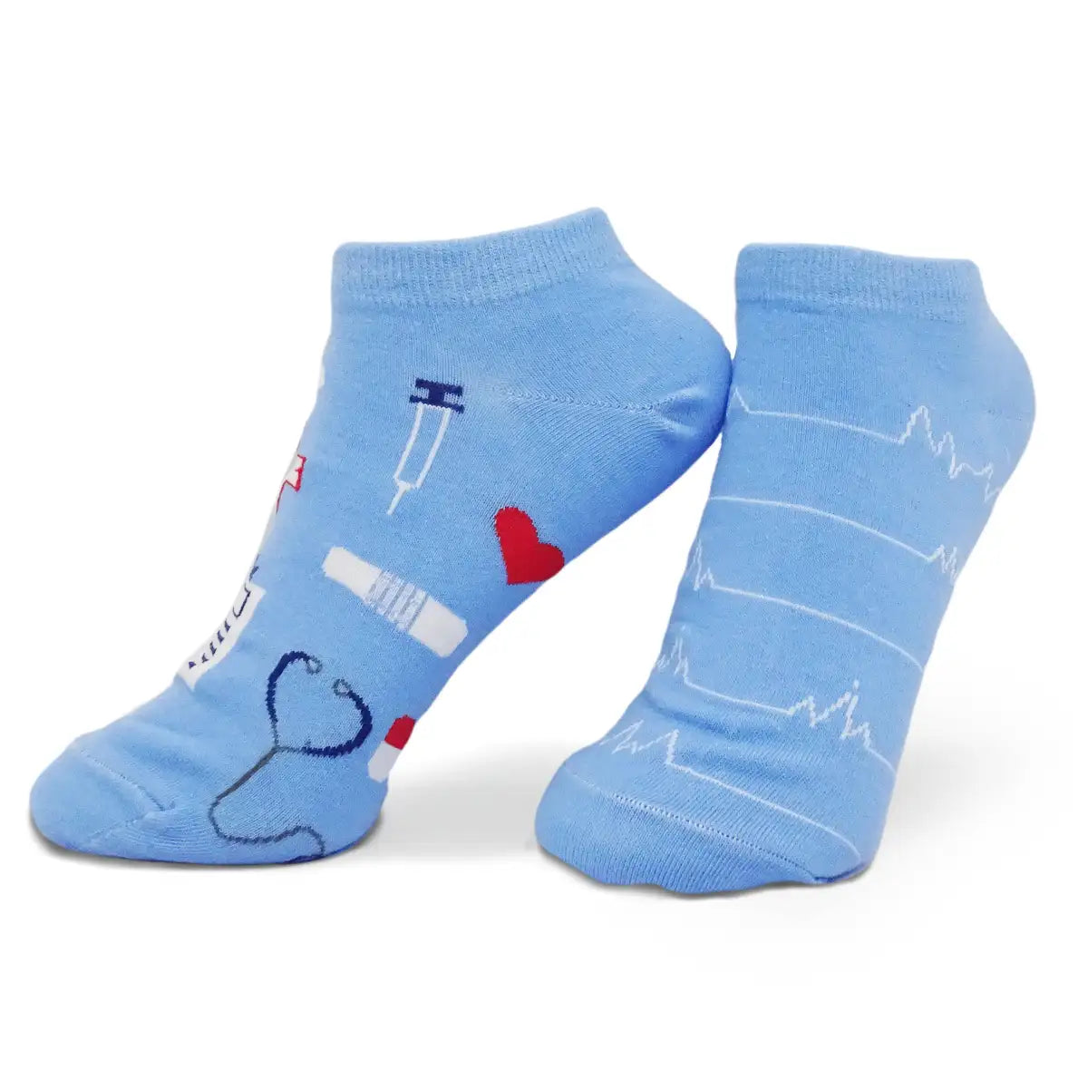 Lustige Medizin Socken mit buntem Arzt Motiv Blue Nurse