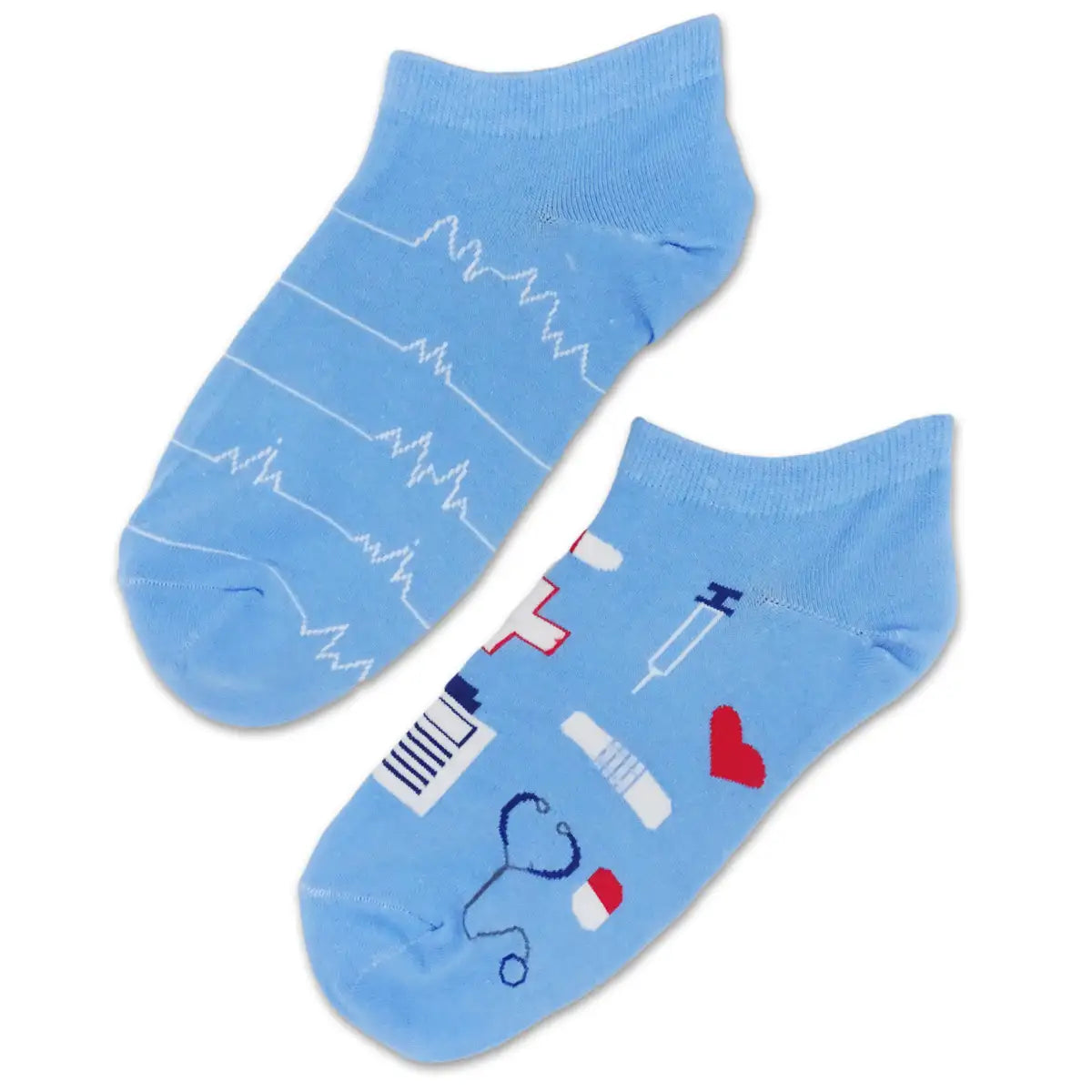 Lustige Medizin Socken mit buntem Arzt Motiv Blue Nurse