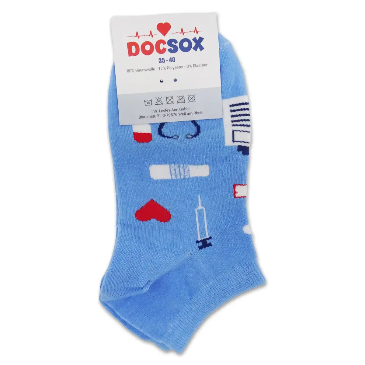 Lustige Medizin Socken mit buntem Arzt Motiv Blue Nurse