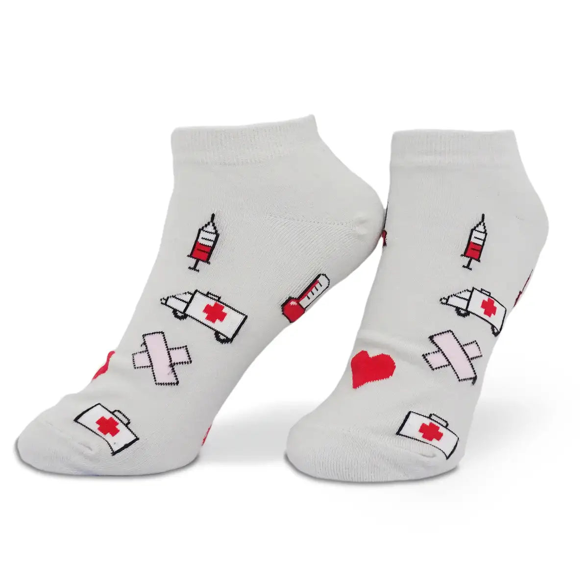 Lustige Medizin Sneaker Socken mit buntem Arzt Motiv Notarzt