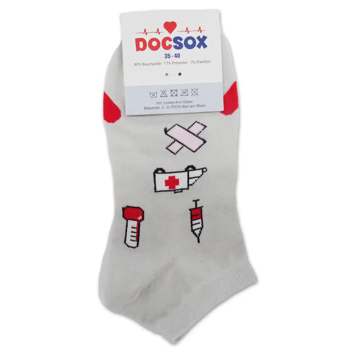 Lustige Medizin Sneaker Socken mit buntem Arzt Motiv Notarzt