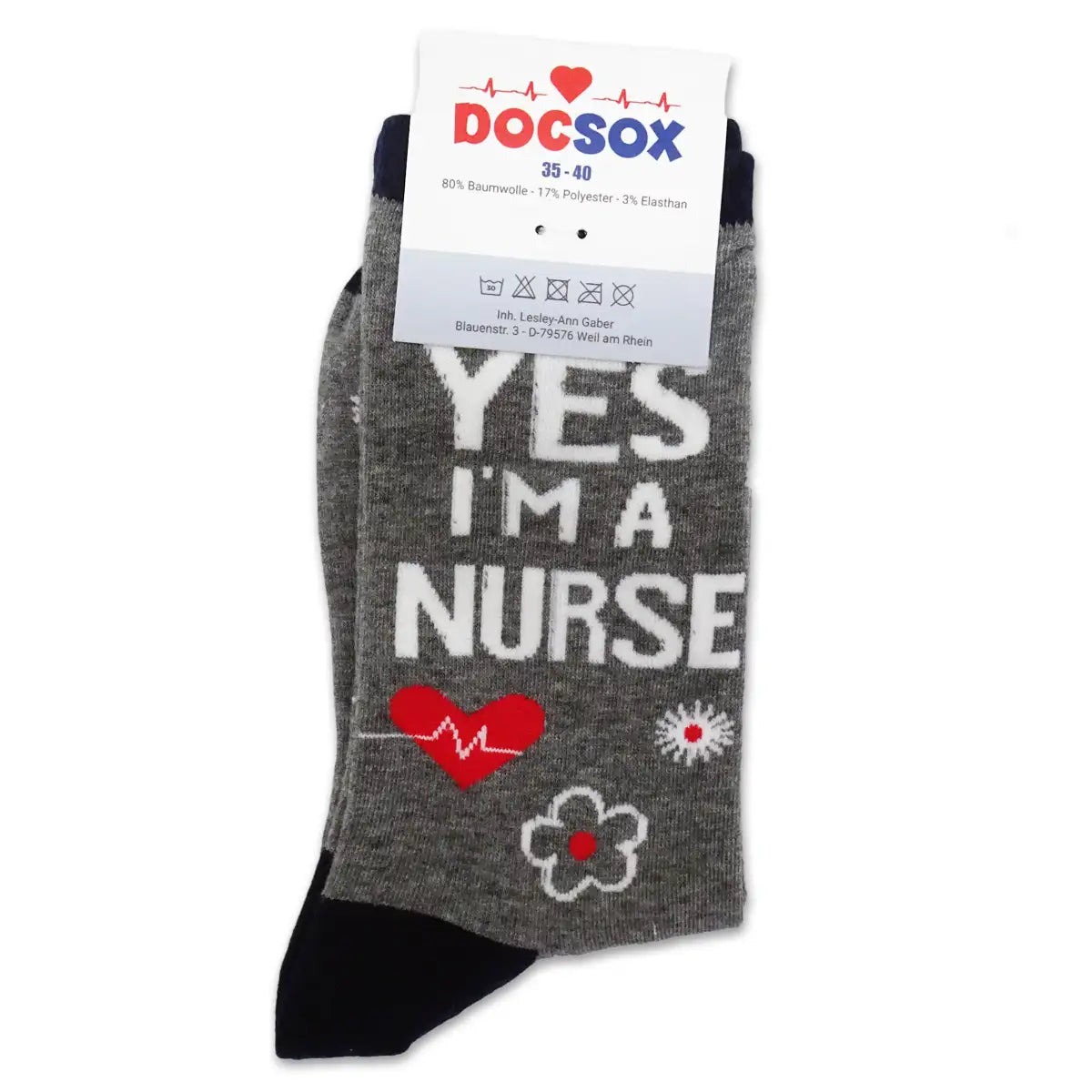 Lustige Medizin Sneaker Socken mit buntem Arzt Motiv Im a Nurse