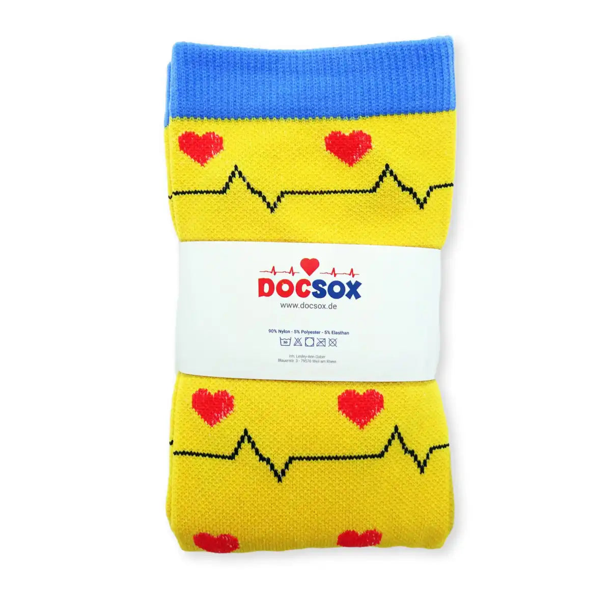 Bunte Kompressionsstrümpfe mit Medizin Motiv Heartbeat - Lustige Socken für Mediziner und Ärzte