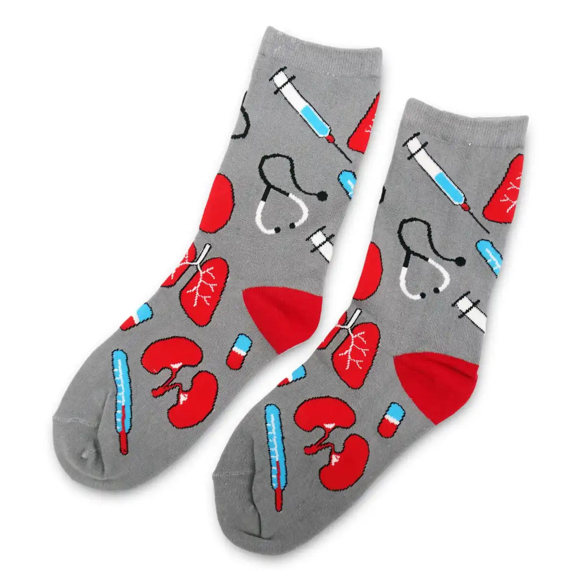 Lustige Medizin Socken mit buntem Arzt Motiv Anatomie