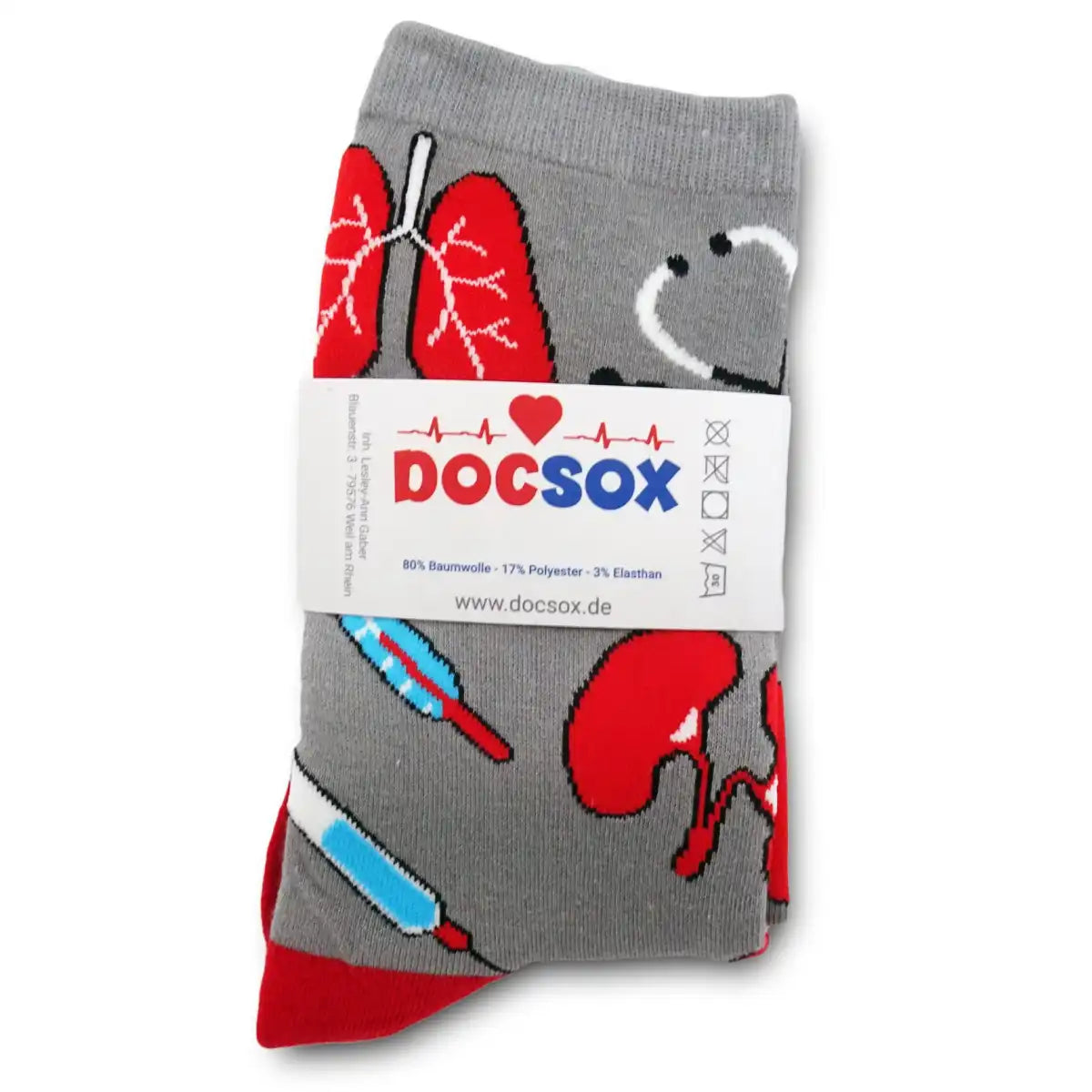 Lustige Medizin Socken mit buntem Arzt Motiv Anatomie