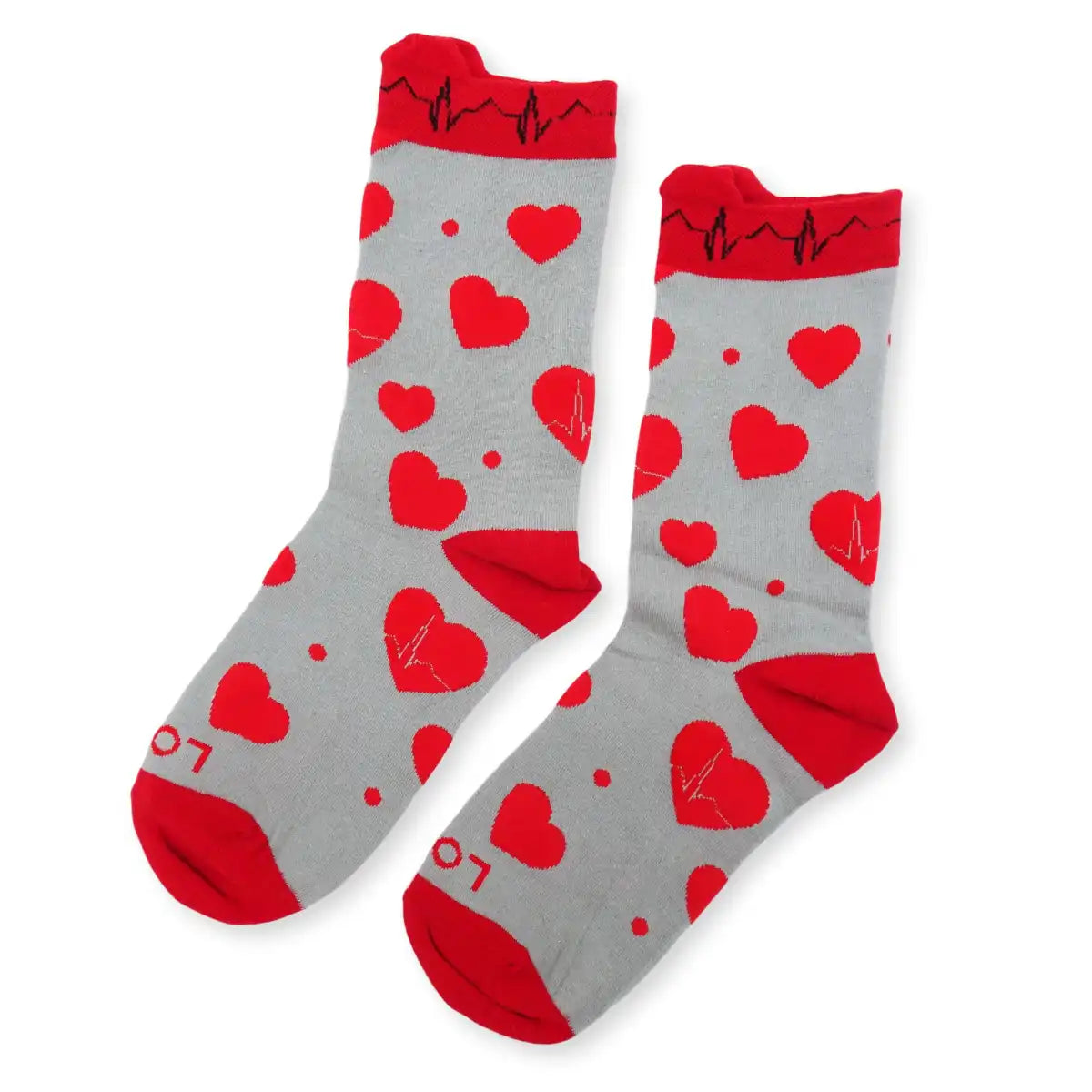 Lustige Medizin Socken mit buntem Arzt Motiv EKG Love - Bequeme und Farbenfrohe Strümpfe