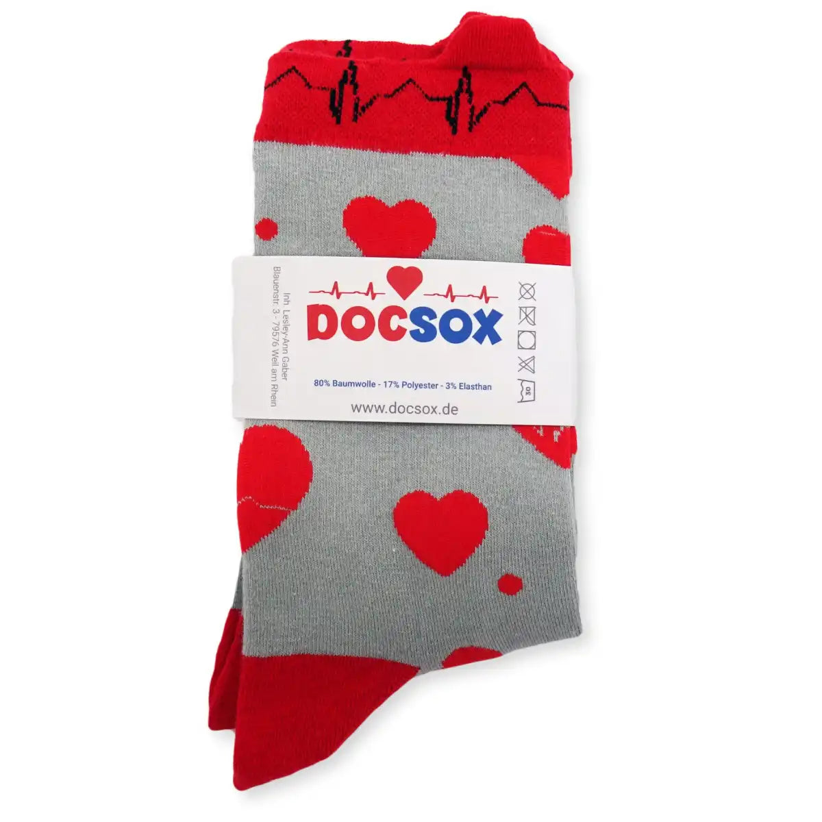 Lustige Medizin Socken mit buntem Arzt Motiv EKG Love - Bequeme und Farbenfrohe Strümpfe