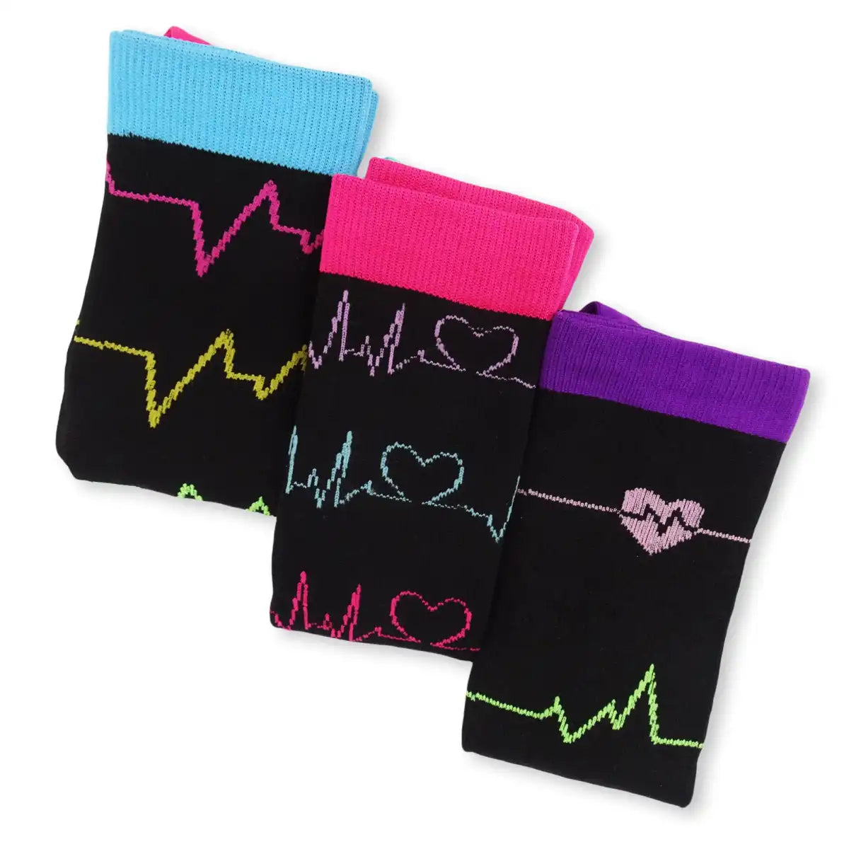 Kompressionsstrümpfe mit Medizin Motiv Set Heartbeat - Bunte Arzt Socken mit medizin Motiv