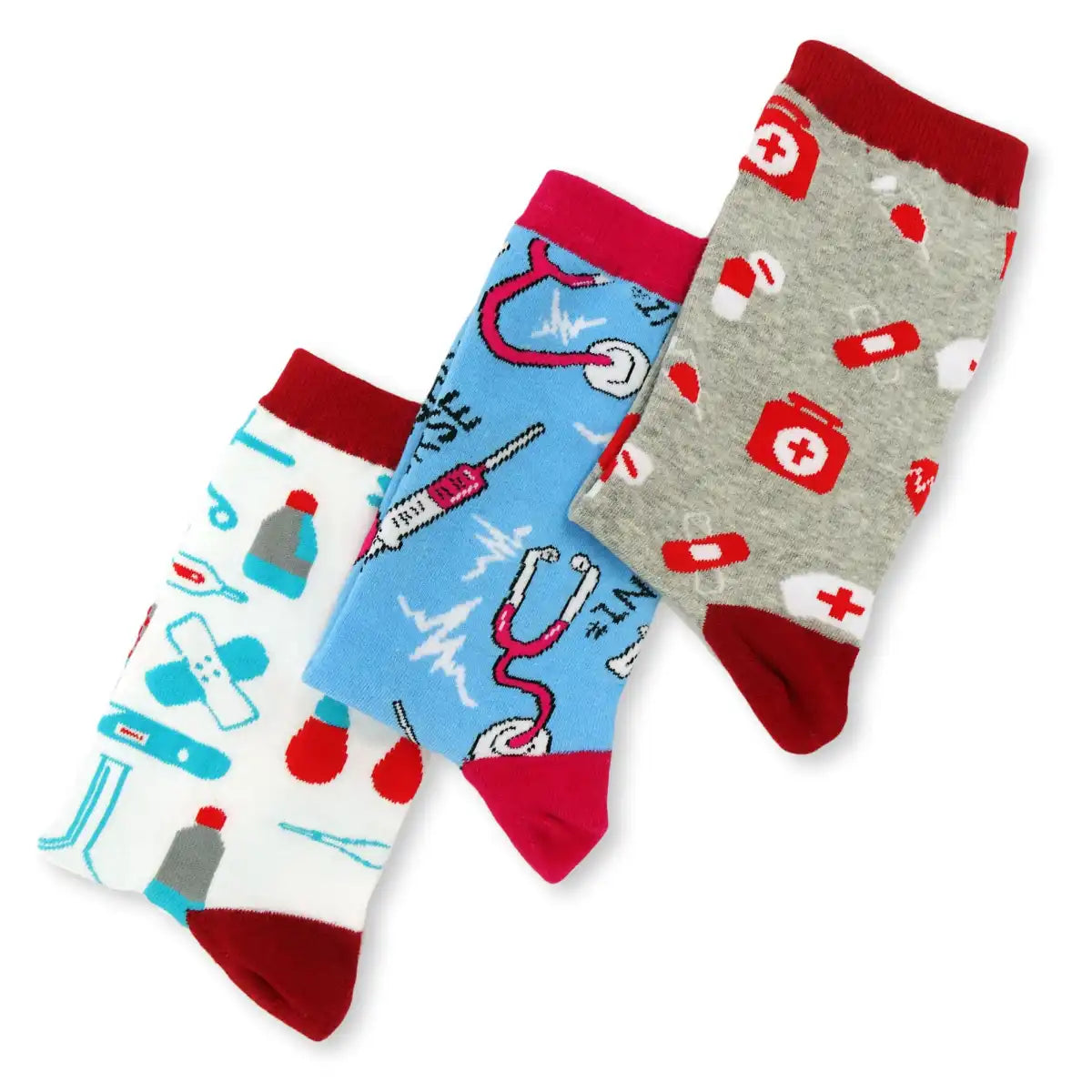 Lustiges Medizin Socken Set Super Nurse - Bunte Arzt Socken mit medizin Motiv