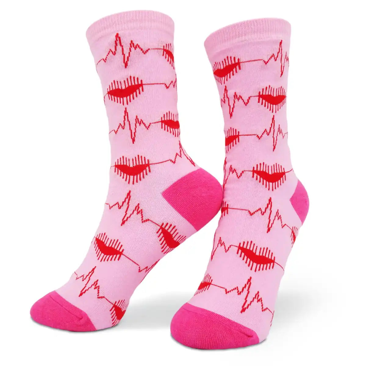 Lustige Medizin Socken mit buntem Arzt Motiv Heartbeat - Bequeme und Farbenfrohe Strümpfe