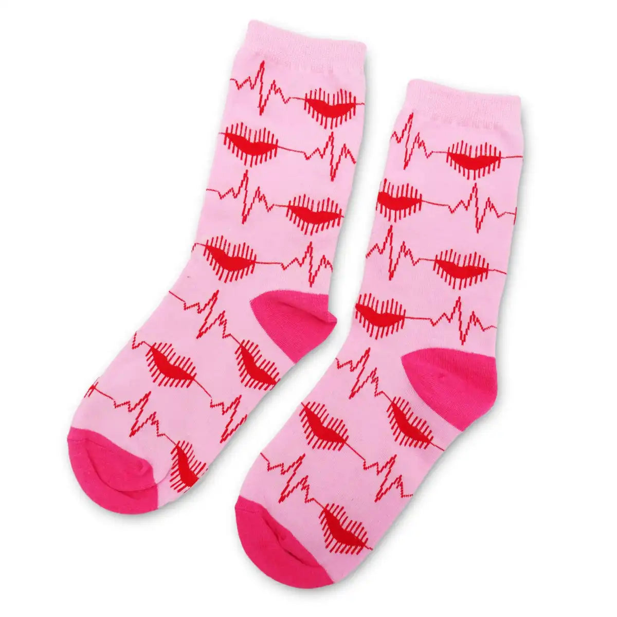 Lustige Medizin Socken mit buntem Arzt Motiv Heartbeat - Bequeme und Farbenfrohe Strümpfe