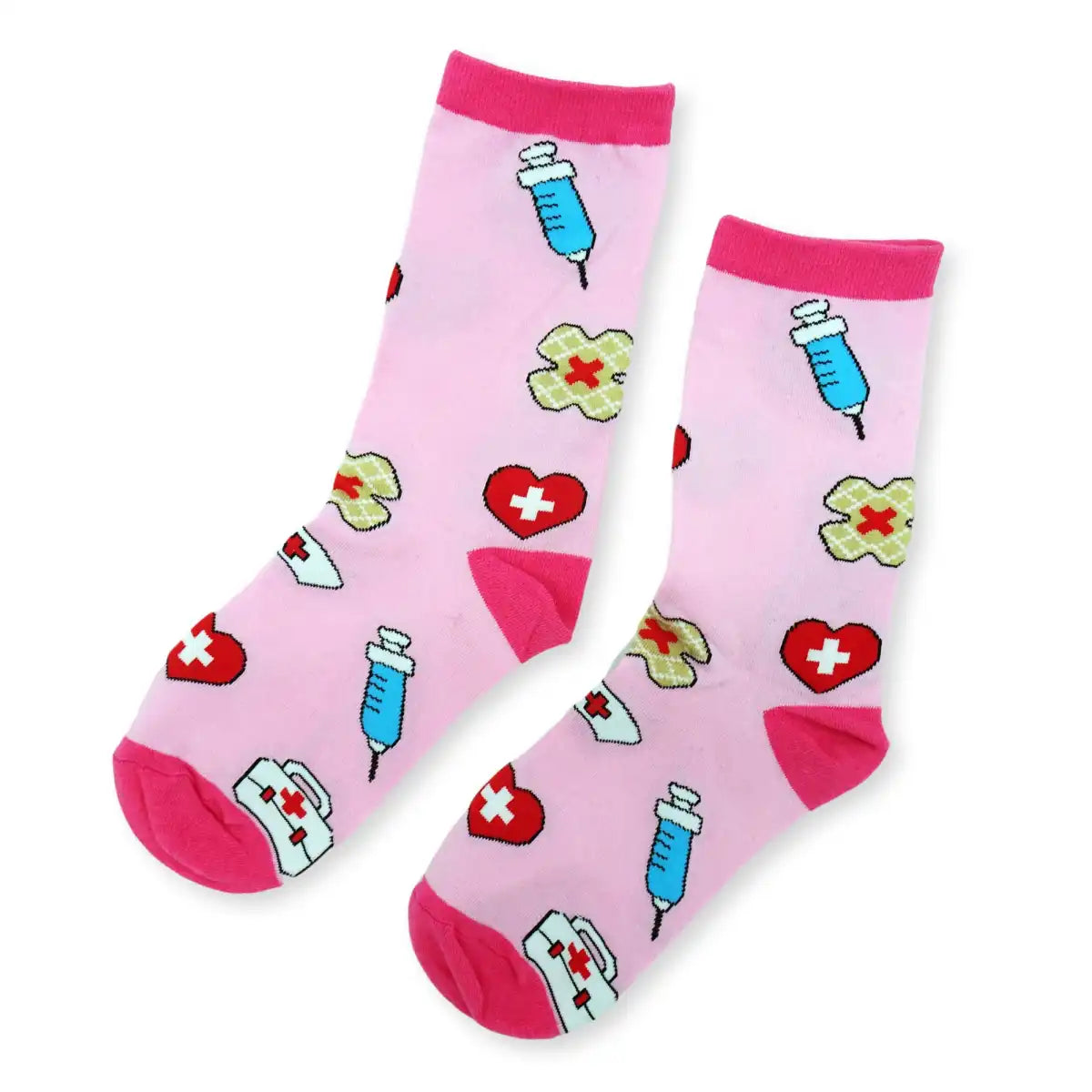 Lustige Medizin Socken mit buntem Arzt Motiv Medi Love - Bequeme und Farbenfrohe Strümpfe