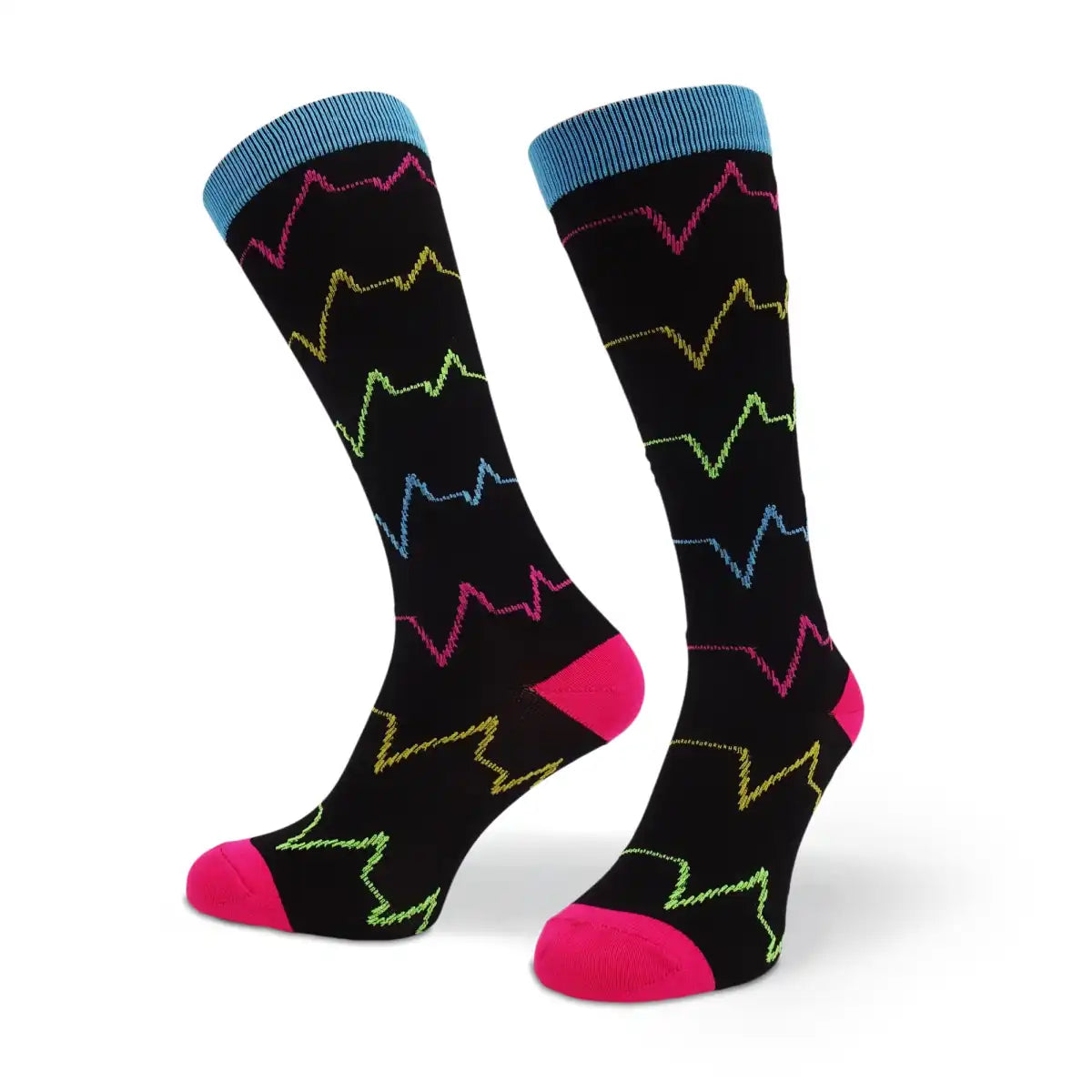 Kompressionsstrümpfe mit Medizin Motiv Set Heartbeat - Bunte Arzt Socken mit medizin Motiv