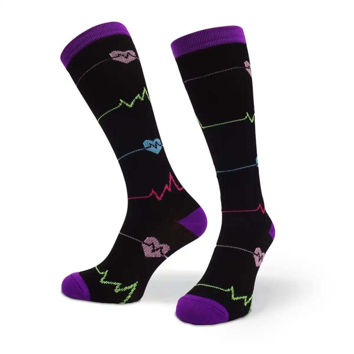 Kompressionsstrümpfe mit Medizin Motiv Set Heartbeat - Bunte Arzt Socken mit medizin Motiv