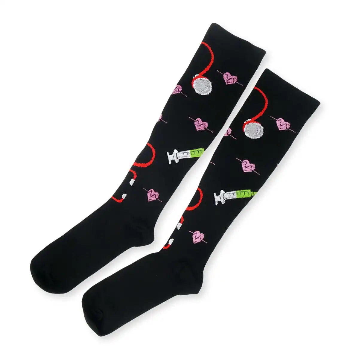 Bunte Kompressionsstrümpfe mit Medizin Motiv Medi Love - Lustige Socken für Mediziner und Ärzte