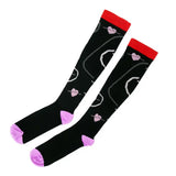 Bunte Kompressionsstrümpfe mit Medizin Motiv Stetho Love - Lustige Socken für Mediziner und Ärzte