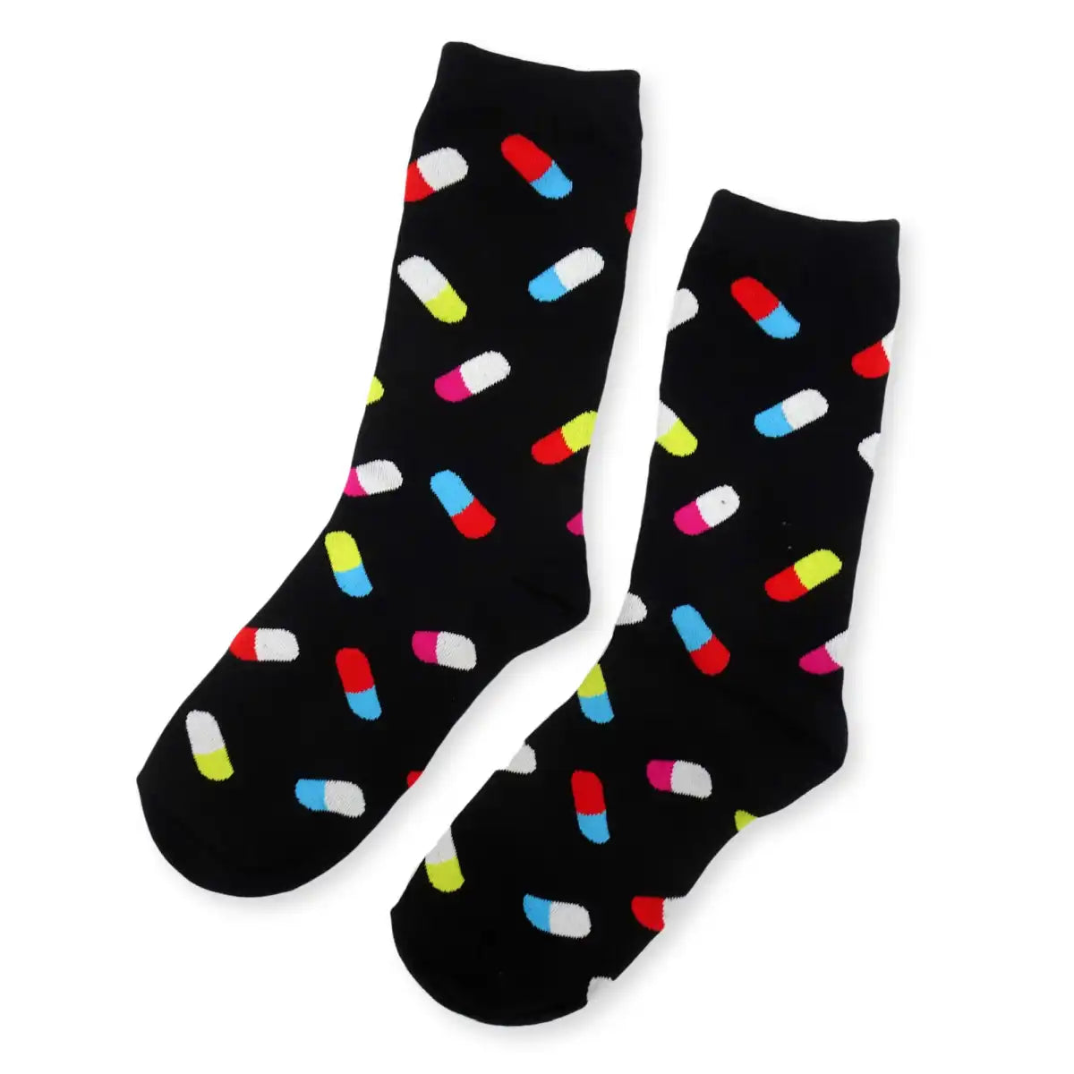 Lustige Medizin Socken mit buntem Arzt Motiv Tabletten - Bequeme und Farbenfrohe Strümpfe