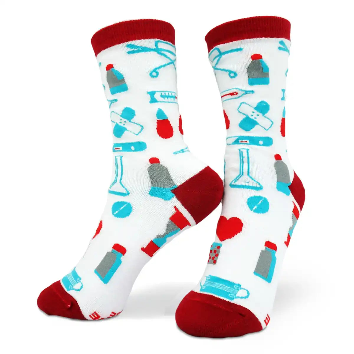 Lustige Medizin Socken mit buntem Arzt Motiv Awesome Nurse - Bequeme und Farbenfrohe Strümpfe