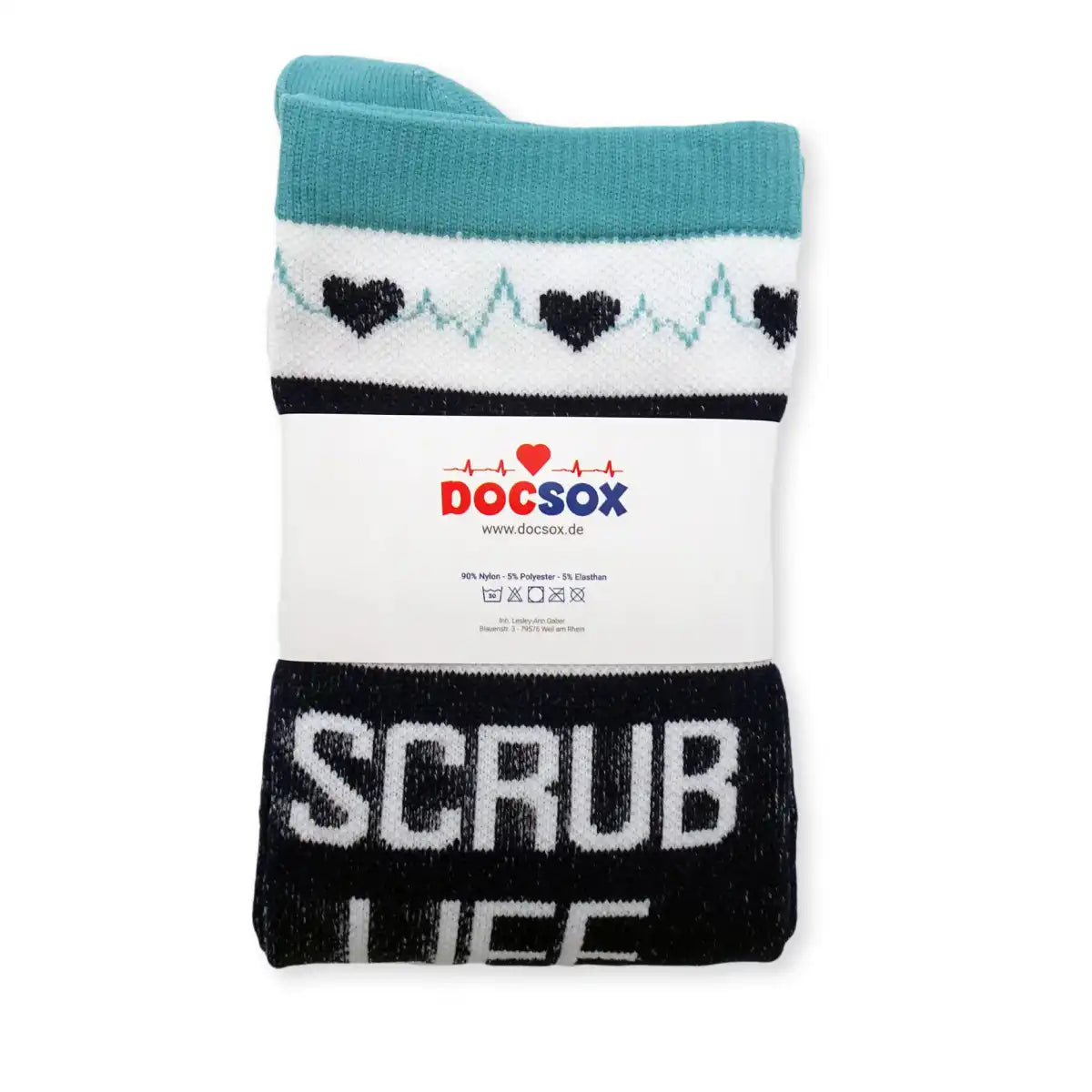 Bunte Kompressionsstrümpfe mit Medizin Motiv Scrub Life - Lustige Socken für Mediziner und Ärzte